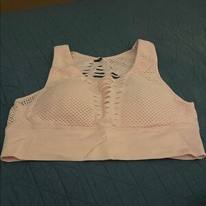 Women's Pink Mesh Sports Bra